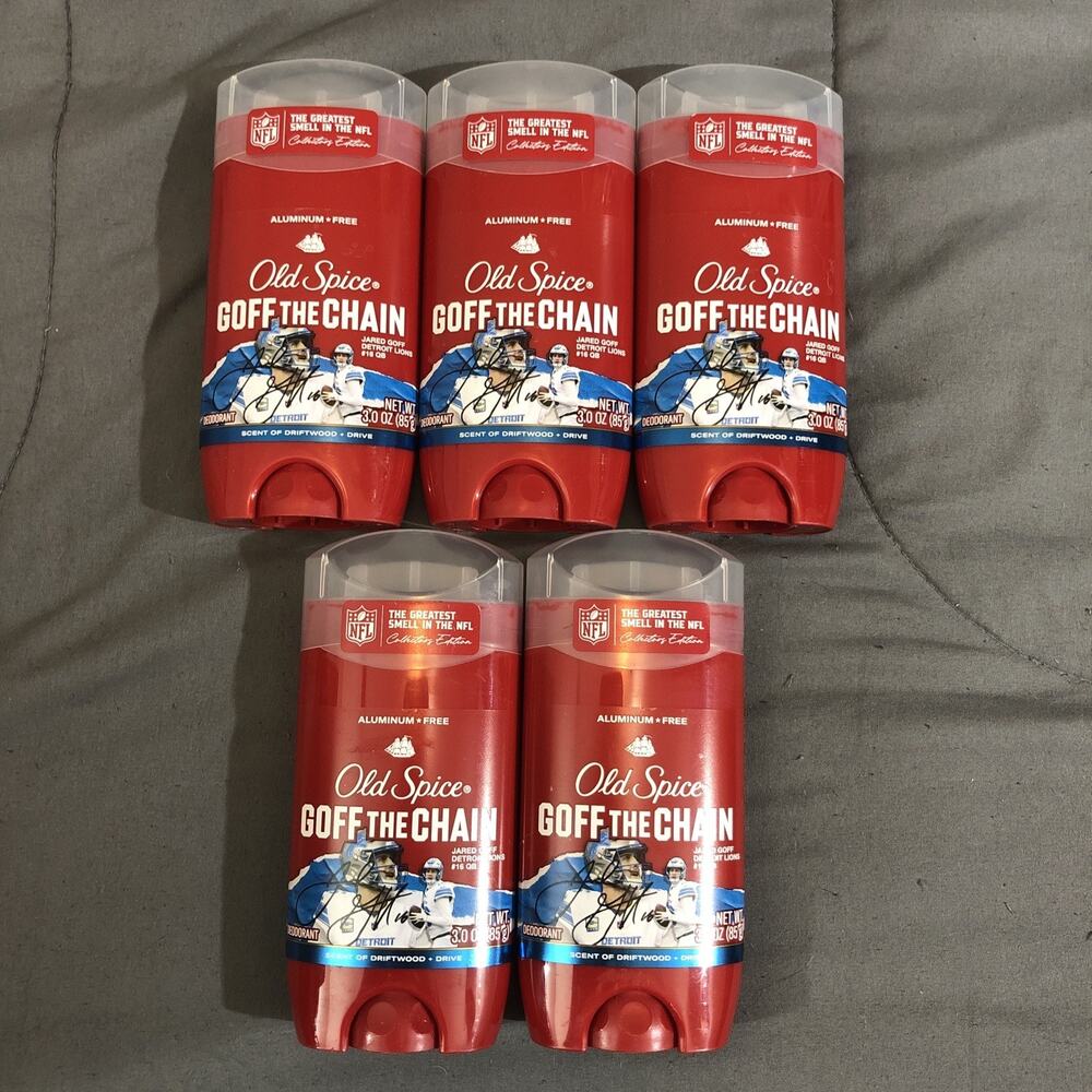 5 PACK - Old Spice Jared Goff Deodorant GOFF THE CHAIN NFL Collection Limited
